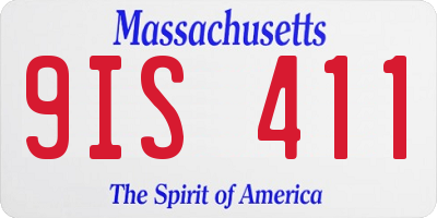 MA license plate 9IS411