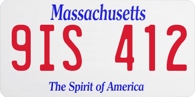 MA license plate 9IS412