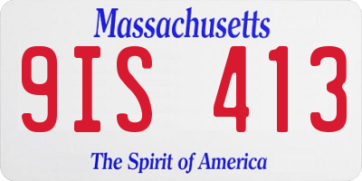MA license plate 9IS413