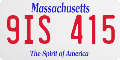 MA license plate 9IS415