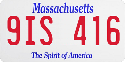 MA license plate 9IS416
