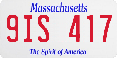 MA license plate 9IS417