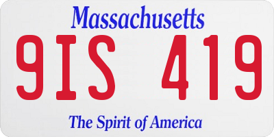 MA license plate 9IS419