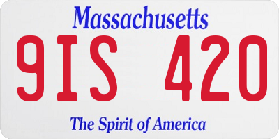 MA license plate 9IS420