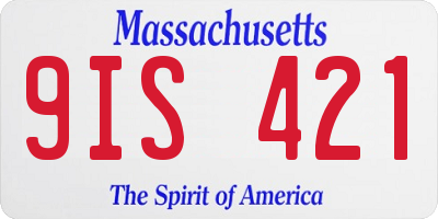 MA license plate 9IS421