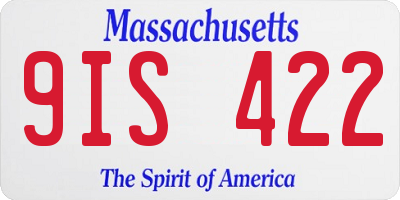 MA license plate 9IS422