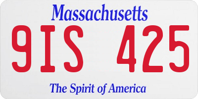 MA license plate 9IS425