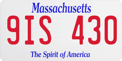 MA license plate 9IS430