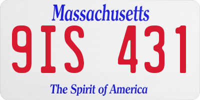 MA license plate 9IS431