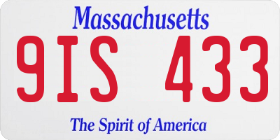 MA license plate 9IS433