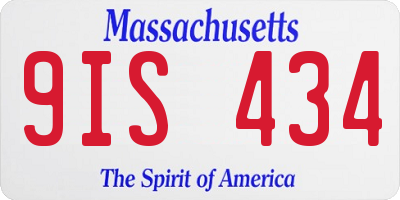 MA license plate 9IS434
