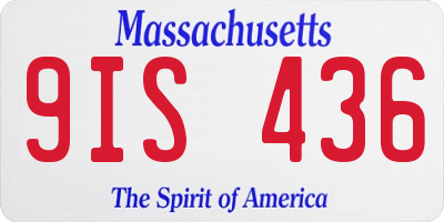 MA license plate 9IS436