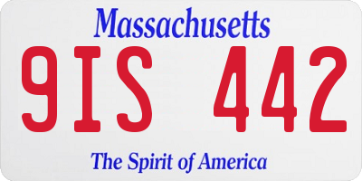 MA license plate 9IS442