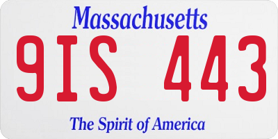 MA license plate 9IS443