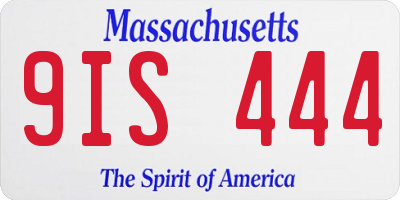 MA license plate 9IS444
