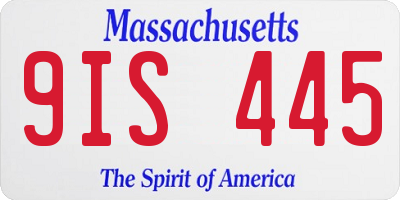 MA license plate 9IS445