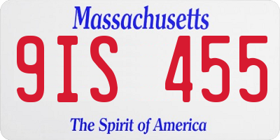 MA license plate 9IS455
