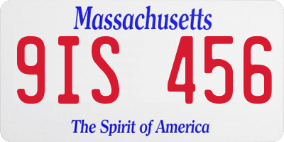 MA license plate 9IS456