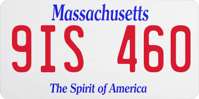 MA license plate 9IS460