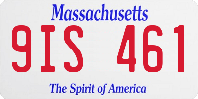 MA license plate 9IS461