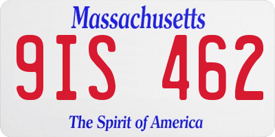 MA license plate 9IS462