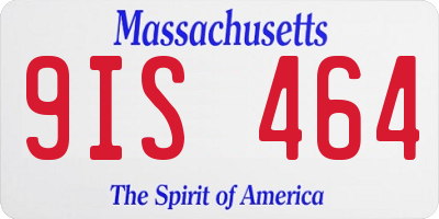 MA license plate 9IS464