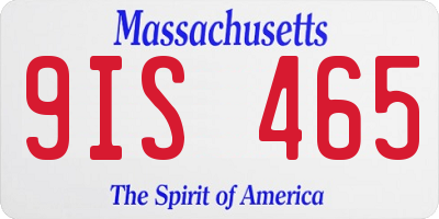 MA license plate 9IS465