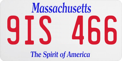MA license plate 9IS466
