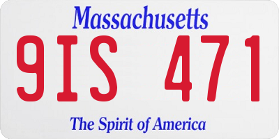 MA license plate 9IS471