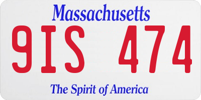 MA license plate 9IS474