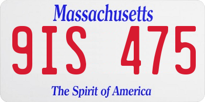 MA license plate 9IS475