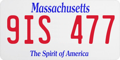 MA license plate 9IS477