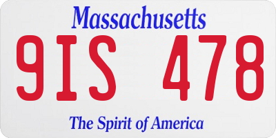 MA license plate 9IS478