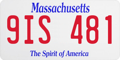 MA license plate 9IS481