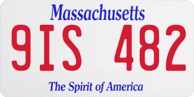 MA license plate 9IS482