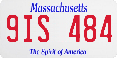 MA license plate 9IS484