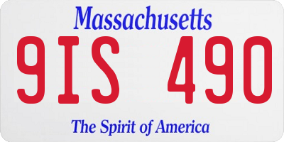 MA license plate 9IS490