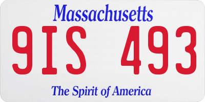 MA license plate 9IS493