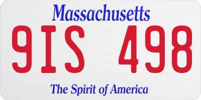 MA license plate 9IS498