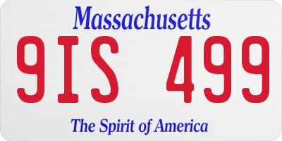 MA license plate 9IS499