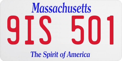 MA license plate 9IS501