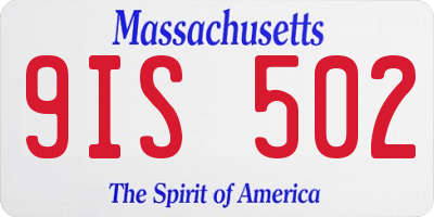 MA license plate 9IS502