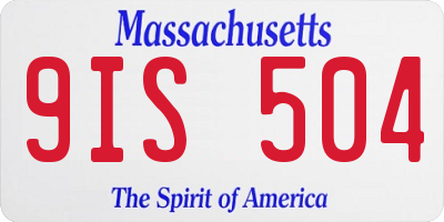 MA license plate 9IS504
