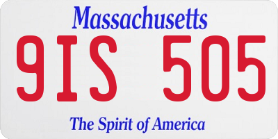 MA license plate 9IS505