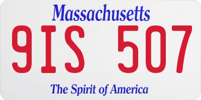 MA license plate 9IS507