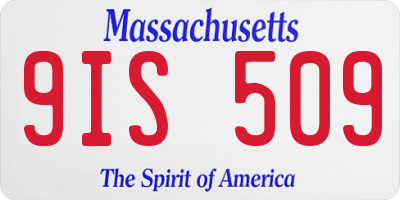 MA license plate 9IS509
