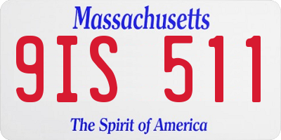 MA license plate 9IS511