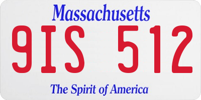MA license plate 9IS512