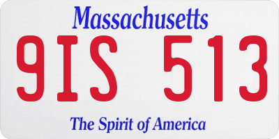 MA license plate 9IS513