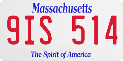 MA license plate 9IS514